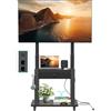 Hellsehen Supporto TV con cassetto in tessuto, per schermo piatto/curvo da 32-75, fino a 200 libbre LCD/LED/OLED, carrello per TV mobile con ruote per casa ufficio all'aperto Max VESA 600 x 400 mm, nero
