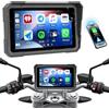 CAMECHO 5 Pollici Carplay Schermo per moto con Wireless Carplay Android Auto IP68 Dispositivi di Navigazione Impermeabili, Display Touchscreen Bluetooth per Moto 12V