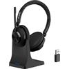 Voistek Cuffie con microfono Bluetooth e USB Dongle, batteria da 50 ore, auricolari wireless con microfono, cancellazione del rumore, casa, ufficio, call center
