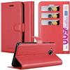 Cadorabo Custodia Libro per Huawei Y6 2017 in ROSSO CARMINIO - con Vani di Carte, Funzione Stand e Chiusura Magnetica - Portafoglio Cover Case Wallet Book Etui Protezione