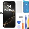 LL TRADER Schermo di ricambio per iPhone 14 Pro Max 6,7 pollici LCD Retina FHD Display COF Touch Screen Digitizer con kit di strumenti di riparazione, nastro impermeabile e protoctor (Truetone