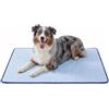 Deconovo Tappetino Rinfrescante per Cani e Gatti 120x80 cm, Tappeto Fresco Double Face con Tessuto Cooling e Morbida Spugna, Trapuntato e Lavabile, Materassino Estivo per Cuccia, Divano e Auto, Blu