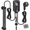 EXLECO Riscaldatore Acquario da 100 W Tubolare in Titanio con Controller a LED e Sensore di Temperatura, Riscaldatore per Acquario Pesce con Temperatura Regolabile, Adatto per Pesci Mini 30-50 Litri