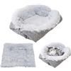 Generic Materasso per animali domestici in peluche quadrato rotondo 2 in 1, 60 cm x 52 cm,cuccia gatto,cuccia gatto morbida,lettino per gatti, lettino per cani, Portatile,pieghevole, lavabile, comodo e caldo