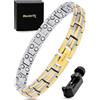 MagnetRX® Bracciale Magnetico Donna - Bracciale Magnetico Terapeutico da Donna ad Alta Potenza - Braccialetto in Titanio Regolabile con Regola Cinturino Incluso (Argento e Oro).