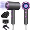 Guyisile Asciugacapelli Ionico 1800W,Phon Capelli Professionale Salone con Pulsante Caldo/Freddo,3 Impostazioni di Temperatura,Hair Dryer avec Diffuseur,Bocchino,Gancio,Super Silencieux per Molte Acconciatur
