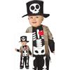FIESTAS GUIRCA | Costume di Scheletro Bambini (2-3 Anni) - Giacca, Tuta e Cappello - Costumi di Halloween e Feste in Maschera per Bambini Piccoli - Ideale per Celebrazioni di Scheletri - Nero e Bianco