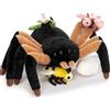 MorisMos Ragno Peluche Gigante XXL, 40cm Nero Grande Ragno con 4 Kawaii Animali, Realistico Morbido Giocattolo di Peluche Regalo per Bambini Compleanno Natale Deco