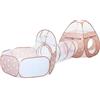 Sumbababy Tenda da gioco 3 in 1 per bambini, tunnel da gioco per bambini, per bambini, per interni ed esterni, verde e giallo, palline non incluse