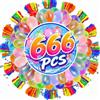 TISMHGKU 666 Pezzi Palloncini Acqua, Colorato Bombe Dacqua Palloncini con 4 attacchi per rubinetto, Palloncini Acqua Autosigillanti, Water Balloons, Adatto per Giochi Acqua Bambini,Spiaggia, Piscina