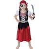 Wiclin Costume da pirata per ragazze, vestito da principessa bucaniere con accessori, costume da pirata per bambini e bambini dai 3 ai 4 anni