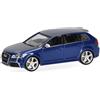 Herpa modellino Audi RS3 Sportback, blu Sepang perlato, miniatura in scala 1:87, pezzo da collezione, Made in Germany, modello in plastica
