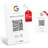 HotLabel Review Stand 1-Pack + Bonus Review Tap Card 1-Pack - White - NFC Tap & QR Code - For Business Review - Supports 2 Different Stores or Same - No App/Subscription