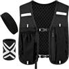 Generico Reflective Running Vest, Hydration Sports Gear, Safety Utility with Sturdy Layer, Outdoor Pack with Refined Texture, 15.75in Fitness Category, Vest with Headband Wristband for Trail Cycling Hiking