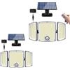 GADSQDKOK Luce solare a LED for esterni 278 perline Design diviso su 3 lati Accensione / spegnimento automatico IP65 Impermeabile 3 modalità Lampada da giardino a parete solare con telecomando(278LED,1pc)