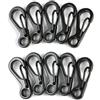 Jotekonoby Set di 10 moschettoni in lega di zinco, ganci a D per chiavi, torce, corde organizzate, arrampicata all'aperto e accessori da campeggio (nero)