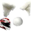 Générique Decorazione per orecchie da gatto per caschi da moto - Set di per casco adesivo in peluche con coda, simpatico ornamento per sci, snowboard, ciclismo, pattinaggio,