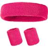 Generic Set di fasce per il sudore, fascia sportiva da polso, in spugna, per tennis, ginnastica, atletica, fascia per sudore per uomo e donna