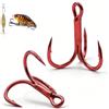 Hominas Ganci da pesca, 100 pezzi, in acciaio al carbonio, classici, rotondi, con ardiglione affilato, per acqua dolce, acqua salata (8#)