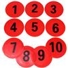 Wswqop 10 Pezzi Dischi Agilità Allenamento Marcatori Pavimento Antiscivolo PVC Flessibili Impermeabili Adatti a Sport Calcio Basket Giochi Movimento Palestra, Rosso