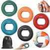 Sayudar Grip Strengthener - Confezione da 6 anelli in silicone per allenamento della forza delle dita e del palmo, antiscivolo, a doppia intensità, per atleti, musicisti, fitness e recupero, 6 colori