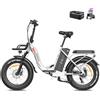 Fafrees Bicicletta Elettrica F20 Max, Fatbike da 20 * 4,0 pollici, Batteria da 48 V 30 A, Cestino Anteriore, 7 Velocità, Mountain Bike Elettrica per Adulti, Autonomia 150 km, Bianco