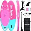 OWROMI Tavola stand up paddle per bambini con accessori gonfiabili per SUP, antiscivolo, comoda, gonfiabile, per bambini, durevole, leggera, per giovani e bambini (blu/giallo, 18,2 x 76,2 x 15,2 cm)