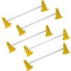 Generic Set di 15 ostacoli regolabili in altezza, velocità e agilità, 10 coni da traffico da 22,9 cm con 12 fori, colore giallo, 5 pali da ostacolo bianchi lunghi 101 cm, in borsa per il trasporto