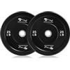 Lidzopas Rubber International Games - Coppia di dischi paracolpi da 11,3 kg ciascuno, inserti in acciaio da 5,1 cm, struttura antiscivolo e resistente, ideale per allenamento di forza, sollevamento
