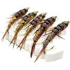 Generisch Set di esche per pesca a mosca, 5 esche per trota, assortimento realistico, accessori da pesca, mosche secche legate a mano, imitazione di insetti a piume, per trota e pesce persico