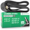 MoovMoov Camera d'Aria Moto 21 Pollici per Pneumatici 70/100-21, 80/80-21, 90/70-21, 2.50-21 e 2.75-21 - Trail, Enduro, Motocross, Maxi-Enduro - Modello Pro Rinforzato