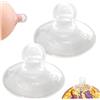 AZIDWERYQ 2 ventose per correttore di capezzoli invertiti in silicone, estrattore per capezzoli affondato morbido e trasparente per pressione di forma piatta e timida invertita per uso diurno notturno