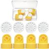 MilkFlow Valvole Membrane di Ricambio Compatibili con le Pompe per Latte Medela(Pump in Style,Swing,Lactina,Symphony, Harmony)-Accessori in Silicone di Grado Alimentare (Confezione da 8:4 Valvole + 4 Membrane)
