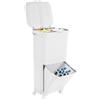 Susoso Pattumiera da cucina, 45 l, sistema di raccolta differenziata, 4 ruote universali, ideale per famiglie, 33,4 x 24,3 x 79,5 cm, colore bianco