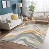 AUWUUA Lavabile Abstract Lines Tappeto soggiorno 130x240cm con stampa in marmo, a pelo corto, antiscivolo, per camera da letto, sala da pranzo, hotel, ufficio