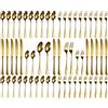Xespis Set Posate 12 Persone, 60 Pezzi Posate Acciaio Inox, con Forchette Cucchiai e Coltelli, Posate Eleganti, Altamente Lucidate e Lavabili in Lavastoviglie, per Casa, Festa, Ristorante (Oro)