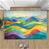 AUWUUA Tappeti motivo di montagna ad acquerello, per ingresso, 50x80 cm, motivo: paesaggio naturale astratto colorato, tappeto antiscivolo per soggiorno, camera da letto, cucina, bagno, zerbino