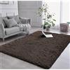 AMEHA Tappeti per soggiorno, 120 x 170 cm, soffice, a pelo lungo, marrone, per camera da letto, moderno tappeto super morbido in pile, antiscivolo, senza pelucchi, facile da pulire