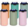 KENOBEE 6x Raffredda Can standard da 16 oz (500 ml), Can Cooler Sleeve in morbido neoprene isolato, riutilizzabili, antiscivolo, per bevande fredde, birra, soda (500 ml, 6 colori)