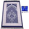 Générique Tappeto di preghiera musulmano (Sajadah), tappeto di preghiera islamico, con perle di preghiera ed elegante scatola. (blu, 70 x 110 cm)