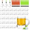 Dexpally 24 Pezzi Bicchieri da Shot con Manico, 30ml Riutilizzabili Bicchieri Da Liquore con Catena Da Appendere per addio al celibato,carnevale,accessori,carnevale, feste