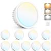 YindaLux 10x Moduli LED 230V Dimmerabili, Ultra Sottili Ø50x23mm, 5W 500LM IP44, Angolo 120°, Ricambio GU10/MR16, 3 Colori 2700K/4000K/6500K, per Faretti Incasso Plafoniera Spot