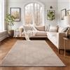 SIMPEX Tappeto 160x230 cm Beige, pelo corto regolare, colore neutro, struttura rettangolare con fondo antiscivolo per zona living e notte