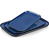 vancasso STERN Set di 3 Piatti da Portata Rettangolari - Set Piatti in Gres, 3 Dimensioni Portata per Insalata, Antipasti, Cibo, Dessert, Sushi, Smalto Reattivo Blu