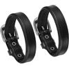 QUARKZMAN Bracciali In Pelle Lisci Con Fibbia Bracciale A Pelle A Scatto Bracciali Regolabili Polsiere Lisce Fai Da Te Braccialetti Per Uomini Donne Creazione Di Gioielli Nero 2Pezzi