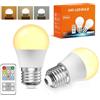 TobeBright Lampadine LED E27 G45 con Telecomando, 5W 3 Temperatura Colore Dimmerabile, Bianco Caldo Bianco Neutro Bianco Freddo E27 LED con Funzione Timer, per Camera da Letto, Luci Notturne, 2 Pezzi