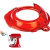 PQPO Paraspruzzi Compatibile con i Robot da Cucina Kitchen Aid da 4,5QT e 5QT con Testa Inclinabile, Coperchio Pieghevole Completamente Chiuso per la Ciotola del Robot da Cucina (Rosso Trasparente)