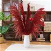 penepico Decorazione di erba di Pampa rossa alta, 4 pezzi da 110 cm di grande erba di Pampa colorata secca naturale, fiore di Pampa rosso con aroma di fiori secchi, pianta secca rossa per il soggiorno
