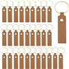 QUARKZMAN 40 Pcs Portachiavi In Pelle PU Grezzi Regali Marrone 9.5 x 1.7 cm | Kit Portachiavi In Pelle, Per Materiali Fai Da Te, Con Anelli Per Chiavi, Per Incisione Laser
