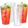 flintronic 4 Pezzi Bicchieri per Bevande, Bicchieri in Acrilica Riutilizzabili, Bicchieri da Picnic in Plastica Impilabili per Feste, Uso Quotidiano